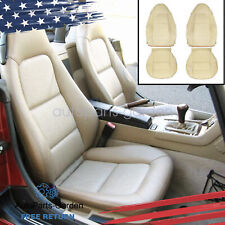 Fits BMW Z3 1996 1997 1998 1999 Full Surround 2 Front Leather Seat Covers Beige picture