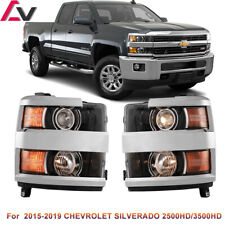 Projector Headlights For 2015-19 Chevy Silverado 2500HD/3500HD Chrome Front Lamp picture