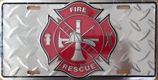 Fire Fighter Rescue Diamond Wholesale Metal Novelty License Plate Wall Decor picture
