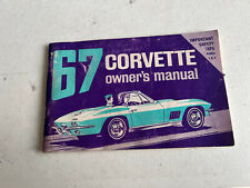 1967 Corvette 3901022 Original Vintage Owner's Manual - Rare 2nd Edition picture