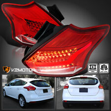 Red Fits 2015-2018 Ford Focus 5Dr Hatchback Full LED Tail Lights Brake Lamps picture