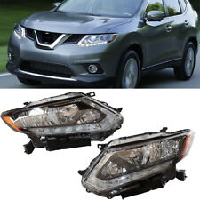 For 2014 2015 2016 Nissan Rogue Halogen w/LED DRL Headlights Headlamp Left+Right picture