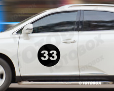 2x Custom Rally Racing Number Circle Decal Auto Car Race Sport Sticker  picture