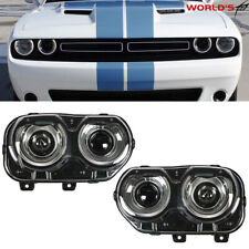 For 2015-2018 Dodge Challenger Coupe Headlights LED DRL Black Left+Right Side picture