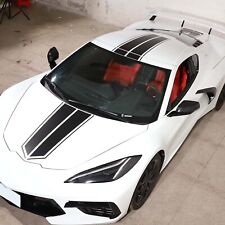 Black Racing Stripe Overlay Graphic Decal Flat Vinyl Fit For Corvette C8 2020-23 picture