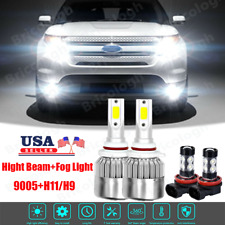 For Ford Explorer 2011-2015 - 4x Combo LED Headlights Fog Light Bulbs Kit WHITE picture