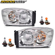 Fit For  Dodge Ram 1500 2500 3500 2006-2009 Clear Headlights Headlamps Pair picture