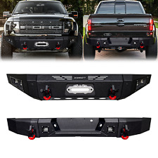 LUYWTE Front/Rear Bumper W/Winch Plate&Lights For 2010-2014 Ford F150 SVT Raptor picture