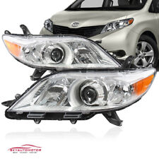 Fits Toyota Sienna 2011-2014 Headlights Headlamps Chrome Factory Set Pair LH+RH picture