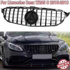 Black GTR Front Grille For Mercedes Benz C-Class W205 C250 C300 Grill 2015-2018 picture