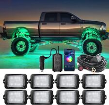 MICTUNING C3 RGBW LED Rock Lights 8 Pods Offroad Underglow Neon Light Music App picture