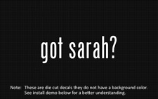 (2x) got sarah? Sticker Die Cut Decal vinyl picture