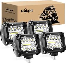 Nilight 4PCS LED Pods 4Inch 60W Triple Row Flood Spot Combo 6000LM Light Bar picture