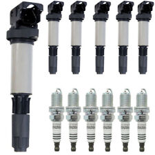 6X Ignition Coil + Spark Plug for BMW E46 E53 E60 E83 E90 325i X3 X5 12131712219 picture