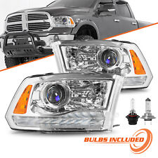 For 13-18 Dodge Ram 1500 2500 3500 LED DRL With Projector OEM Chrome Headlights picture