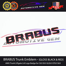 BRABUS Logo Tailgate GLOSS BLACK RED Emblem Rear Trunk Luggage Lid Badge AMG picture