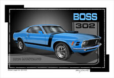 1970 Ford Mustang Boss 302 Muscle Car Art Print - 10 colors picture