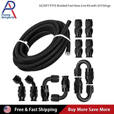 4/6/8/10AN Black Nylon PTFE Fuel Line 10/20ft 10 Fittings Hose Kit E85 US picture