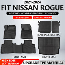 For 2021-2024 Nissan Rogue Floor Mats Cargo Mats Backrest Mat Trunk Liners TPE picture