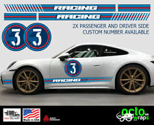 fit Porsche 911 Carrera GT3 Sport Martini Racing door decal sticker engine turbo picture