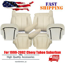 For 1999-2002 Chevy Tahoe Suburban Front Leather Seat Cover & Foam Cushion Tan picture