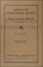 1935 Chrysler Airflow 8 Owners Manual C1 Eight Instruction Book Owner Guide Book picture