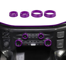 Auto Center Console Switch Knob Covers A/C Audio Ring For Ford F150 2021+ Purple picture