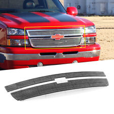 Fits 06 Chevy Silverado 1500/05-06 2500HD/3500 Silver Billet Grille Insert Combo picture