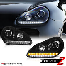 2003-2006 Porsche Cayenne 955 Xenon HID Black LEFT RIGHT Headlights Lamp LED DRL picture