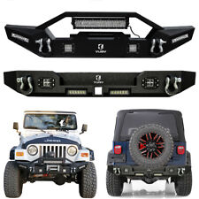 Vijay For 1987-2006 Jeep Wrangler TJ YJ Steel Front or Rear Bumper with Lights picture