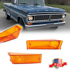 Pair Amber Front Turn Signal Light Lamp Lenses For 1970-1972 Ford F100 F250 F350 picture