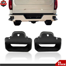 For 2019-22/23 GMC Sierra 1500 Chevy Silverado Exhaust Bezels Left+Right  Black picture