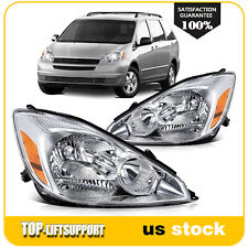 Fits 2004-2005 Toyota Sienna CE/LE/XLE Chrome Headlights Assembly Left+Right picture