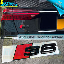 Audi S6 Gloss Black Emblem 3D Badge Rear Trunk Lid for Audi S Line Logo A6 OEM picture