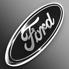 BLACK & CHROME 2005-2014 Ford F150 FRONT GRILLE/ TAILGATE 9 inch Oval Emblem 1PC picture