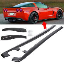 ZR1 Style PP Side Skirts Rocker Panels Mud Flaps For Corvette C6 Z06 Wide 05-13 picture