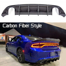 Carbon Fiber Look Rear Diffuser Bumper Lip Fit 15-21 Dodge Charger SRT MDP Style picture