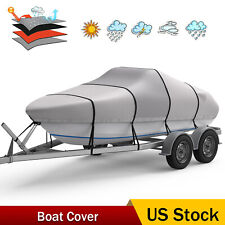 1200D Boat Cover Trailerable Heavy Duty Boat Cover for 17-19' V-Hull+Motor Cover picture