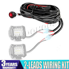 2-Lead Wiring Harness Kit ON-OFF Rocker Switch Relay LED Work Light Pods Bar 12V picture