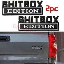 2pcs SHITBOX EDITION Emblems 3D Fender Badge Decal Car Truck Black/White NEW picture