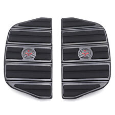Black Gear Skull Passenger Footboard Floorboard For 87-15 Touring/86-15 Softail picture