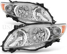 Headlights Pair Fits For 2009 2010 Toyota Corolla CE LE Chrome Housing Headlamps picture