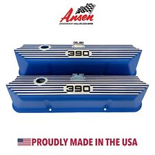 Ford FE 390 Tall Valve Covers Blue - Die-Cast Aluminum - Ansen USA picture