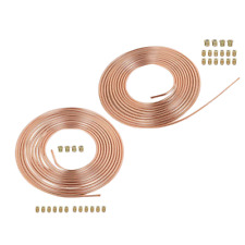 2PC 25 Foot Roll Coil 3/16'' OD Copper Nickel Brake Line Tubing Kit 32 Fittings picture