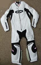 Perrini White Black Leather Racing Motorcycle Riding Suit 48 XL picture