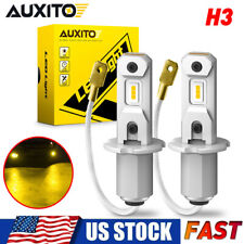 2PC AUXITO Yellow H3 LED Fog Light Headlight Bulbs DRL Lamp Conversion Kit 3000K picture