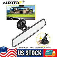 Rear View Mirror Glass Suction Cup Stick On Interior Wide Car Truck Universal picture