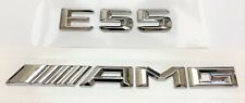 Chrome E55+AMG Rear Trunk Emblem Badge Fit for Mercedes Benz picture