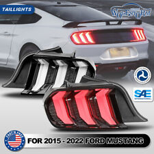 for 2015-2022 Ford Mustang Euro Style LED Tail Lights Sequential Turn Signal 2PC picture