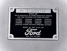Stamped Ford Car or Pickup Truck DATA PLATE  1932 1933 1934 1935 1936 picture